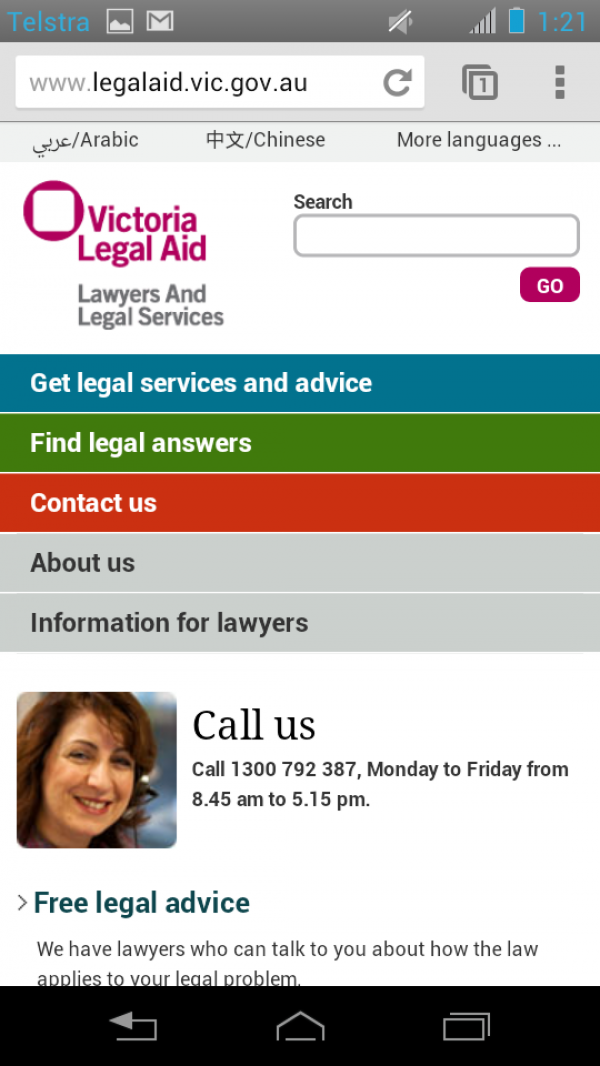 Victoria Legal Aid website redevelopment BETTER FUTURE