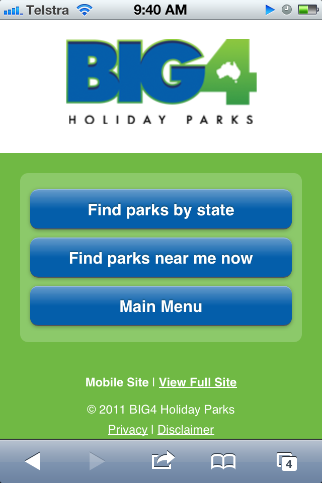 BIG4 Holiday Parks Mobile site