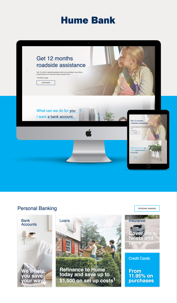 Hume Bank Website Silver Winner 2017 Melbourne Design Awards
