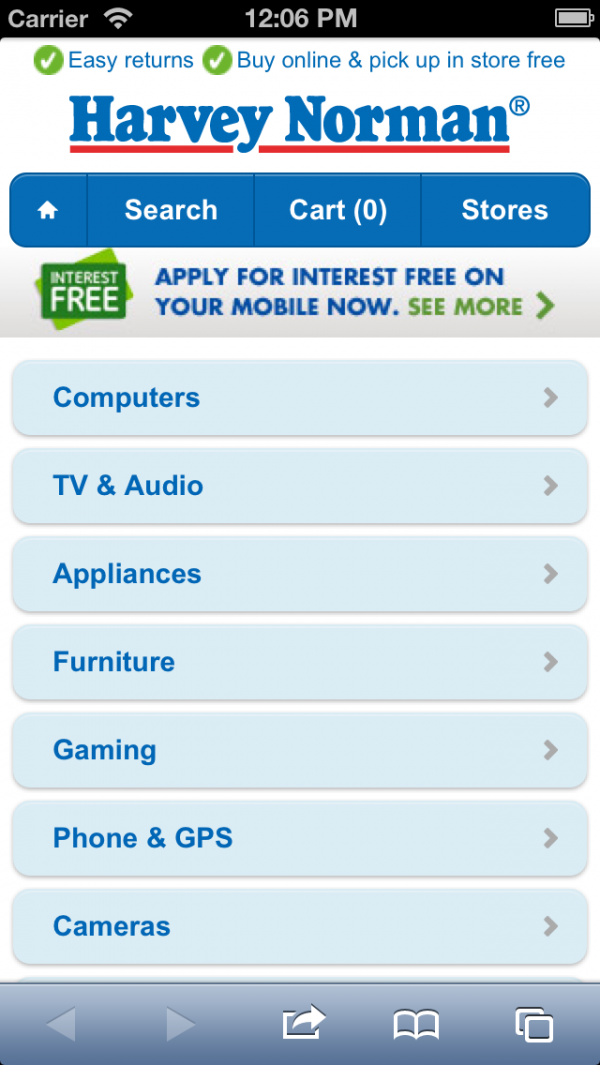 Harvey Norman All in One Mobile Store Finalist 2013 Mobile Awards