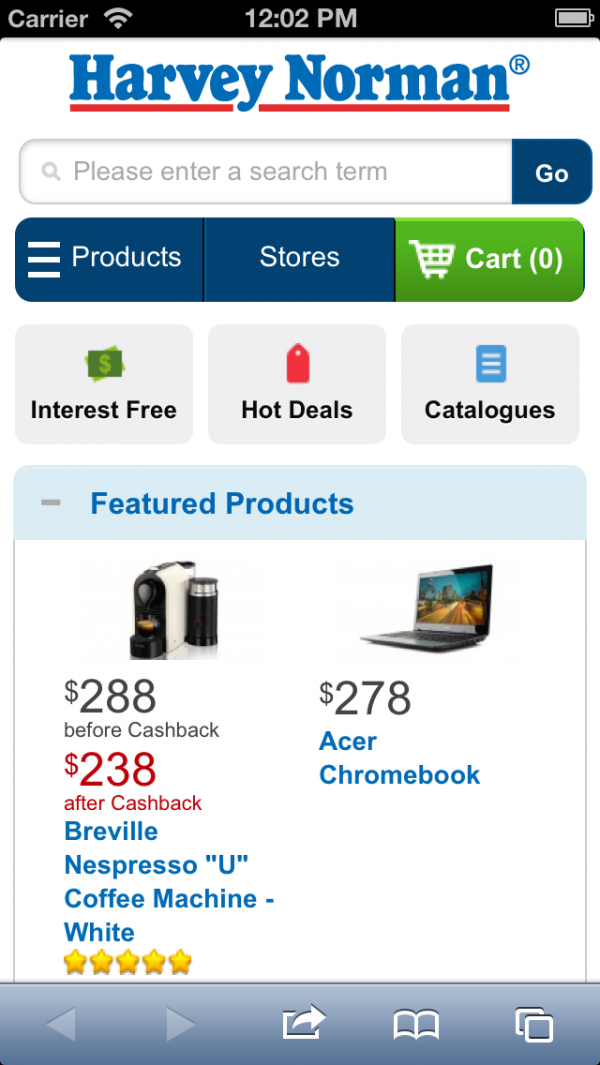 Harvey Norman All in One Mobile Store Finalist 2013 Mobile Awards