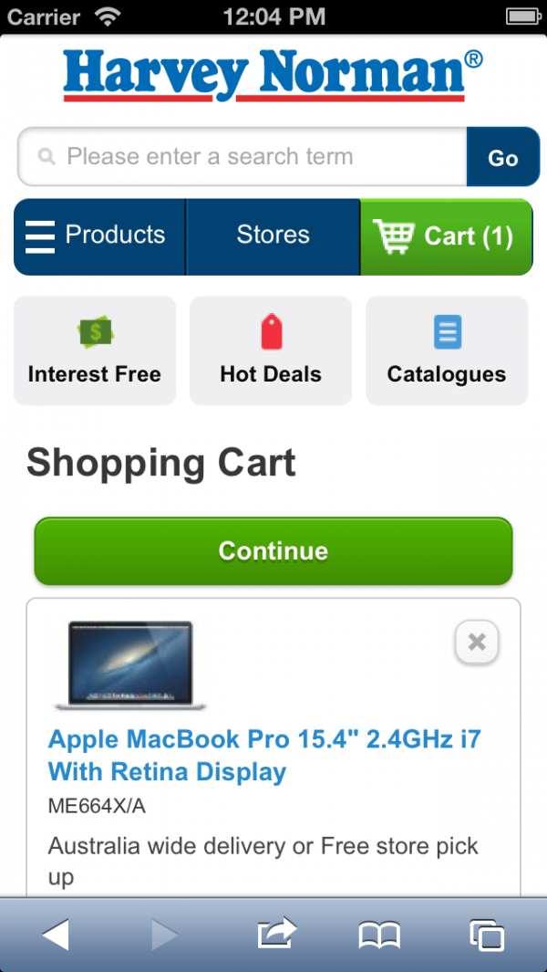 Harvey Norman All in One Mobile Store Finalist 2013 Mobile Awards